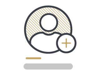 Logo with a stylized person icon and a plus sign on a white background