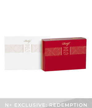 Two boxes, one white and one red, with gold text on a white background.