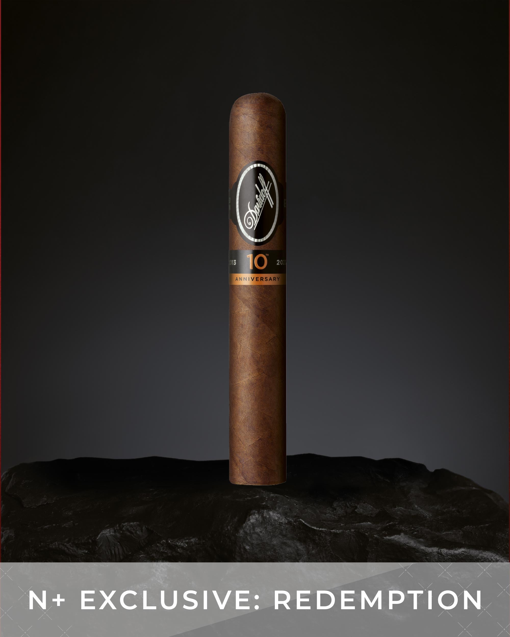 Cigar with a label on a dark background