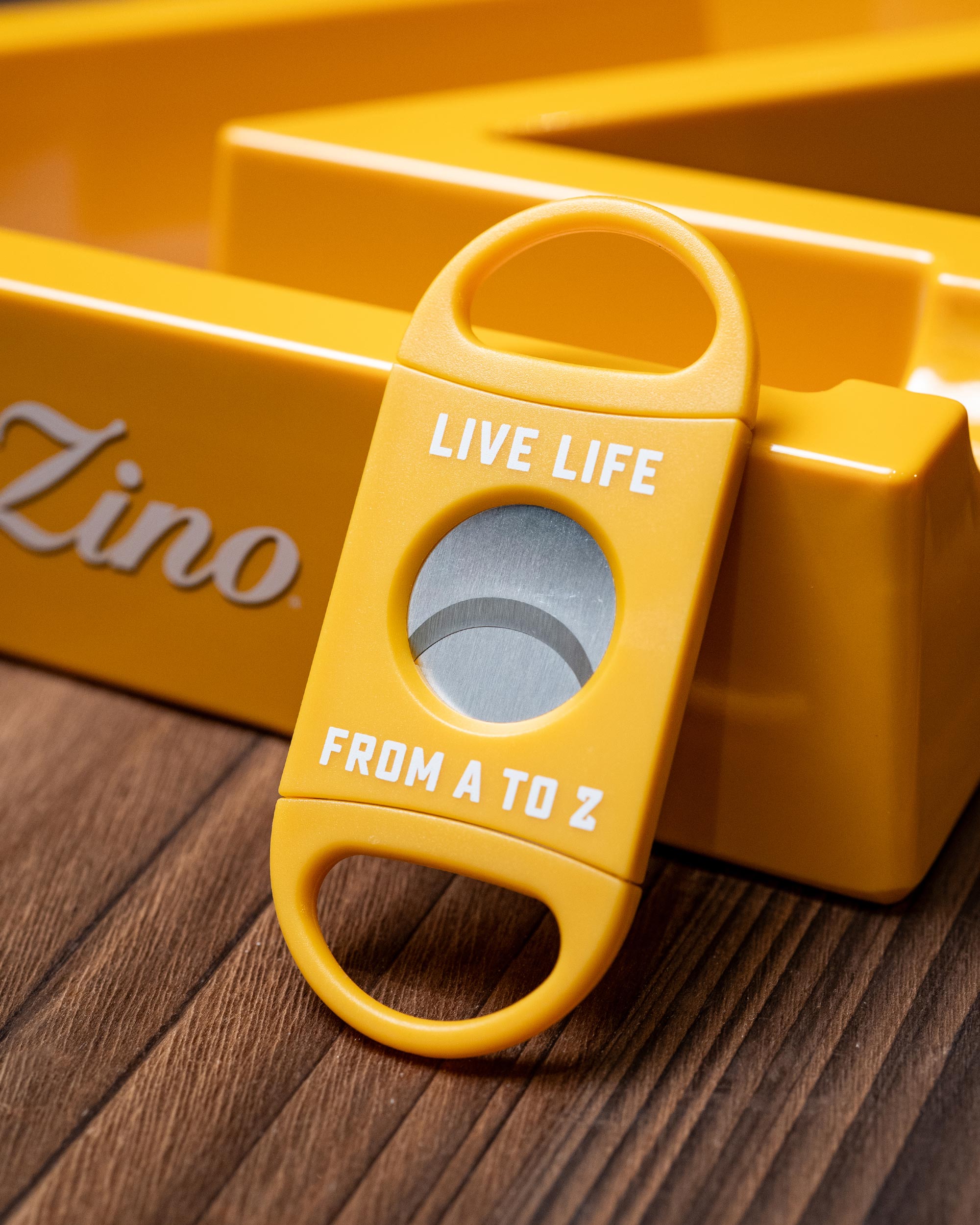 Yellow Zino product on a wooden surface