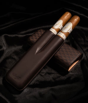 Davidoff Cigar Case Curing (XL-2 / Brown Leather) + 2 Cigars