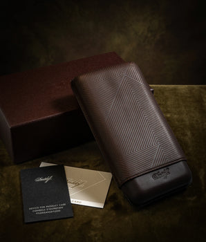 Davidoff Cigar Case Leaf (XL-3/Brown Leather)