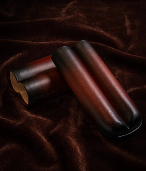 Elie Bleu Patina Leather Double Cigar Case – Havana