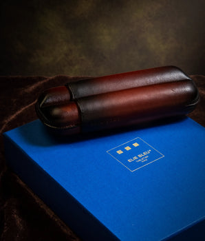 Elie Bleu Patina Leather Double Cigar Case – Havana