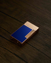 
                      
                        Load image into Gallery viewer, S.T. Dupont Guilloche Dragon Scale Ligne 2 Lighter - Blue and Rose Gold
                      
                    