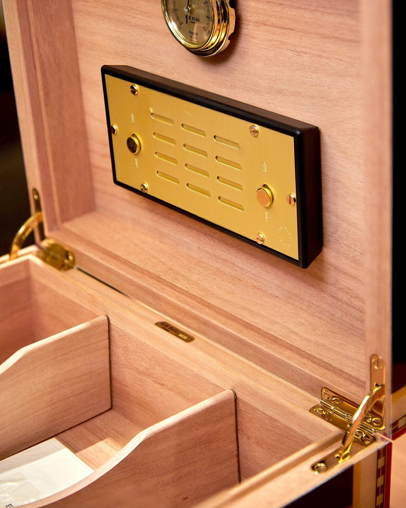 Elie Bleu "Flor de Alba" Black Sycamore Humidor (75 Cigars)